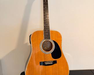 Acoustic Guitar on stand