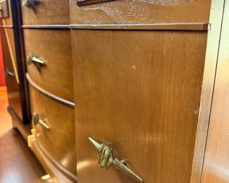 Great mid-century hardware on this side board cabinet