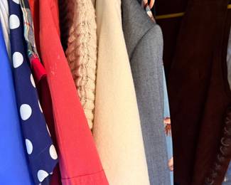 A few closets of ladies clothing