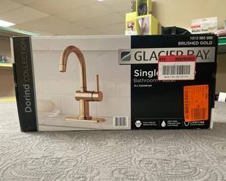 Dorind Single-Handle Single Hole High-Arc Bathroom Faucet In Brushed Gold