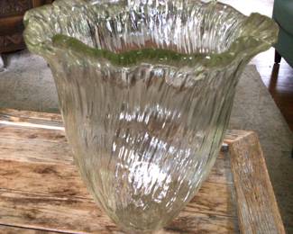 Bliwn glass purchased in London. 13” tall width at top 12” $75