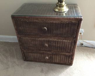 Vintage wicker 3 drawer chest. Spray paint it pristine white $70