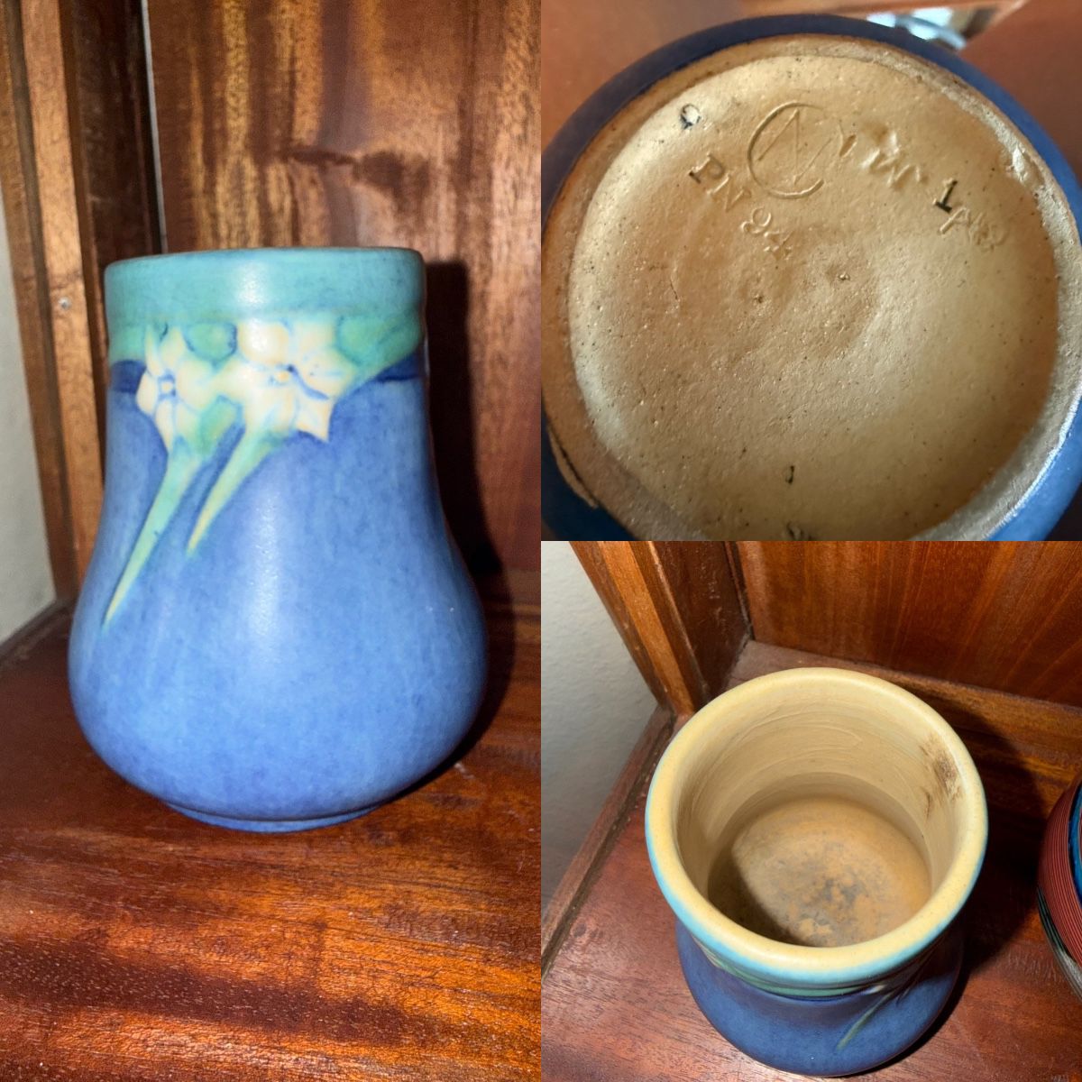 3.5" Newcomb Pottery Vase with Arts and Crafts floral design and design Matte Glazed