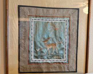 Framed Silk of Deer