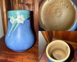 3.5" Newcomb Pottery Vase with Arts and Crafts floral design and design Matte Glazed