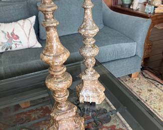 Tall wood candle holders