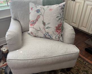 Pair of "Brooke" club chairs by Robin Bruce with down cushions