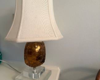 gilded faux turtle shell lamp