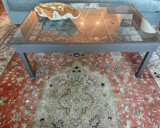 Custom table with antique iron gate in metal frame ( very heavy
