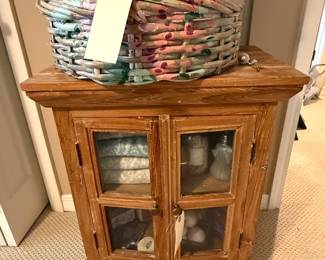 Bath cabinet and towels