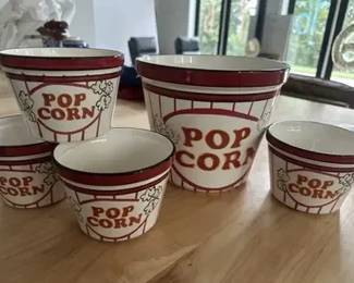Ceramic popcorn bowls set
