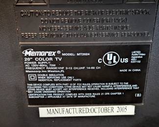 Memorex 20" CRT TV 