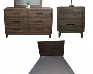 Crown Mark Rustic Manor Queen Bedroom Set with Novaform Mattress