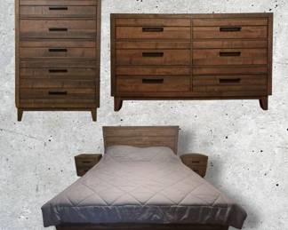 Crown Mark Rustic ManorKing Bedroom Suite  Novaform Memory Foam Mattress