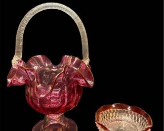 Cranberry Handblown Fenton Style