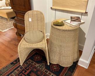 L’oeil Draped Wicker “Ghost” side table