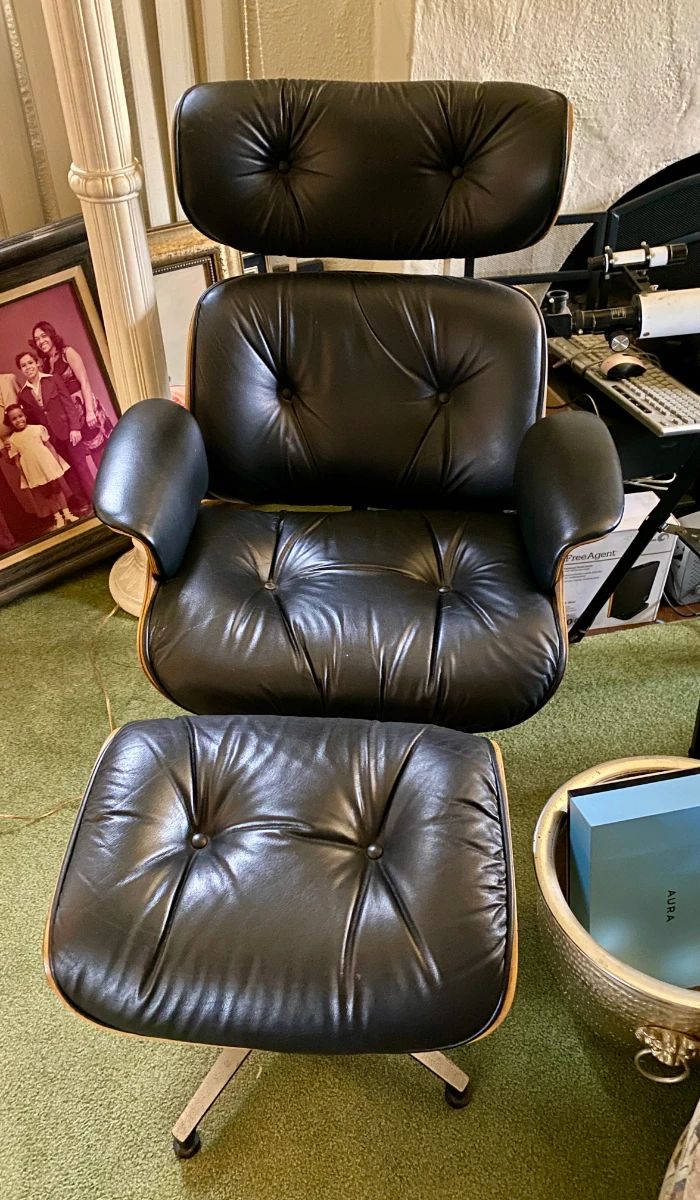 Eames style lounger and ottoman