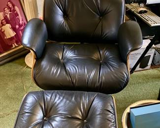 Eames style lounger and ottoman