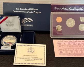 2006 San Fran The Granite Lady Silver Dollar  1992 US Mint Proof Set
