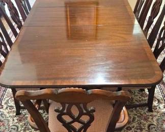 Dinner Table  8 Upholstered Chairs