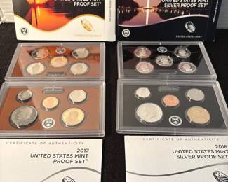 2017  2018 US Mint Silver Proof Sets