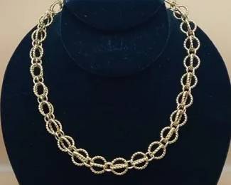18 Karat Yellow Gold, Tiffany  Company Schlumberger Circle Rope Necklace