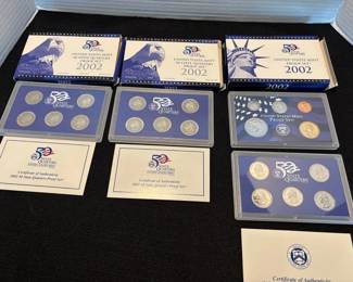 2 2002 US 50 State Quarters Proof Set  2002 US Mint Proof W Quarters