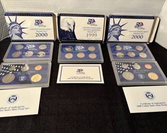 2 2000 US Mint Proof Sets, 1 1999 Qrtr Proof Set