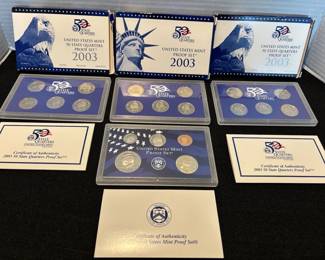 1 US Mint Proof Set  2 2003 US Quarter Proof Set