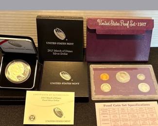 2015 March Of Dimes Silver Dollar  US 1987 Proof Set