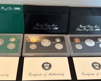 2 1996 1 1995 Silver Proof Sets