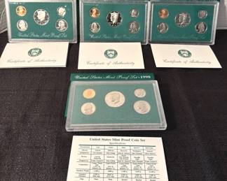 2 1997  2 1998 US Mint Proof Sets