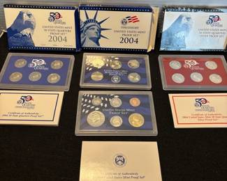 2 2004 50 State Qrtr Silver Proof Sets, 1 2004 Mint Proof Set