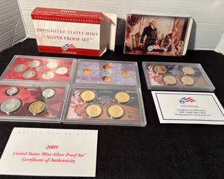 2009 US States Silver Proof Set  2009 US Presidents $1 Coin Proof Set