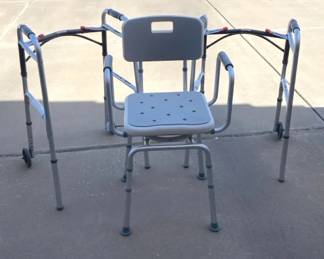 Adjustable Shower Chair  2 Adjustable Walkers
