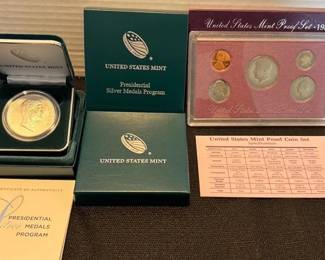 Presidential Silver Metal Ulysses B Grant  US 1988 Mint Proof Set