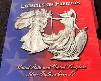 Legacies Of Freedom US  Uk Silver Bullion Coin Set