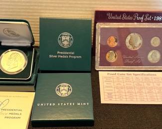 Presidential Silver Metal Rutherford B Hayes  1987 US Proof Set