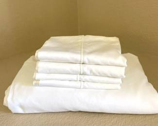 Lands End Cotton Flat King Sheet  4 Standard Pillowcases