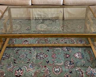 Glass  Gold Coffee Table