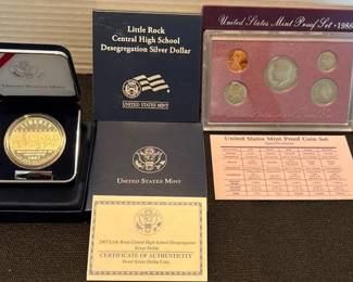 Little Rock CHS Desegregation Silver Dollar  1988 US Mint Proof Set