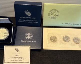 2012 Silver StarSpangled Banner Commemorative Coin  1980 Susan B Anthony Dollar Set
