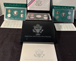 2 1996 US Mint Proof Sets, 1997 Prem Silver Proof Set
