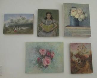 Estate sale sofa paintings