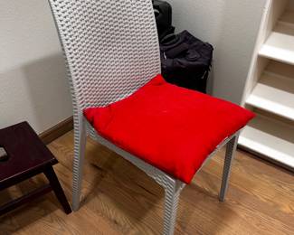 pair of grey side chairs
