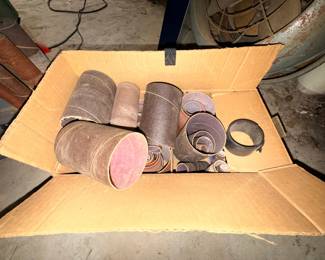 Many extra drum sandpaper rolls