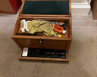 Inside of shoeshine box 