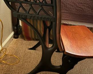 Back if vintage school desk 