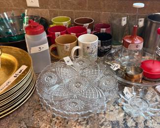 Kitchen - cups, platters, miscellaneous