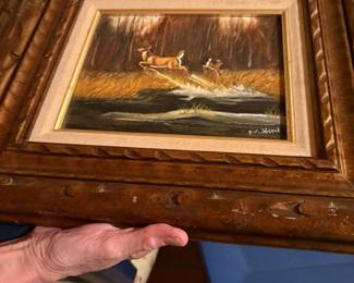 Second wood framed deer picture